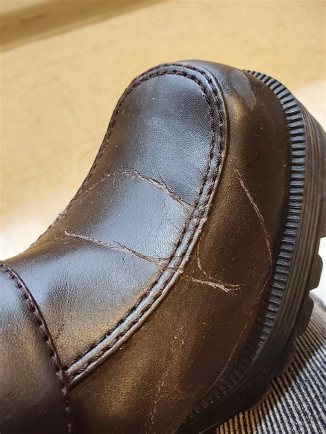 fake leather shoes cracking|repairing cracks in leather boots.